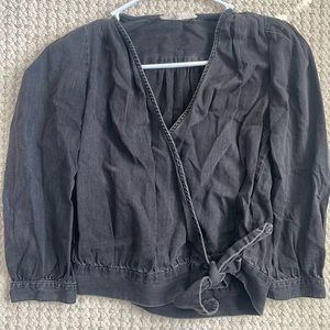 Madewell wrap blouse 3/4 sleeves
